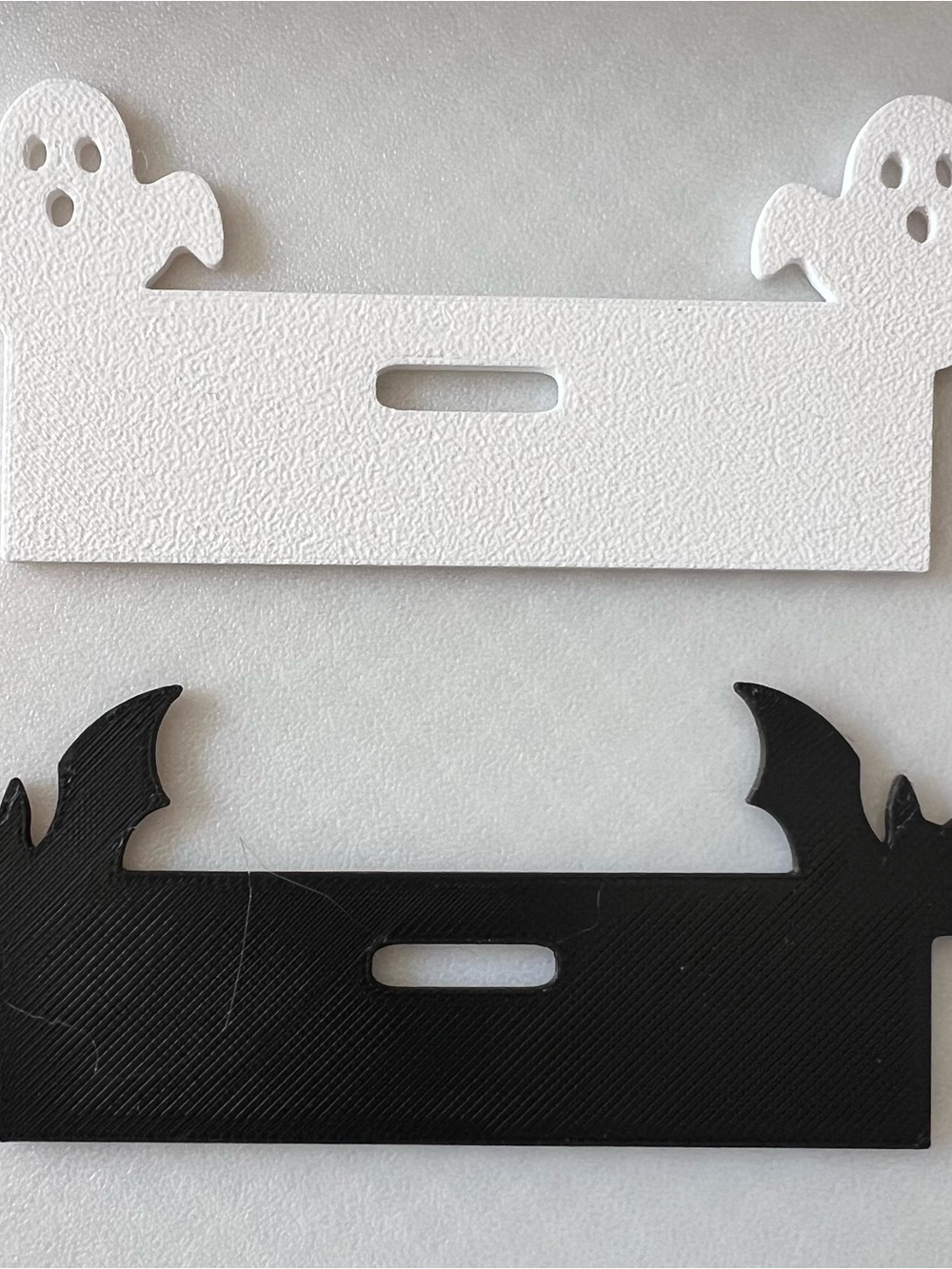 Halloween Ghost and Bat badge buddy topper White & Black